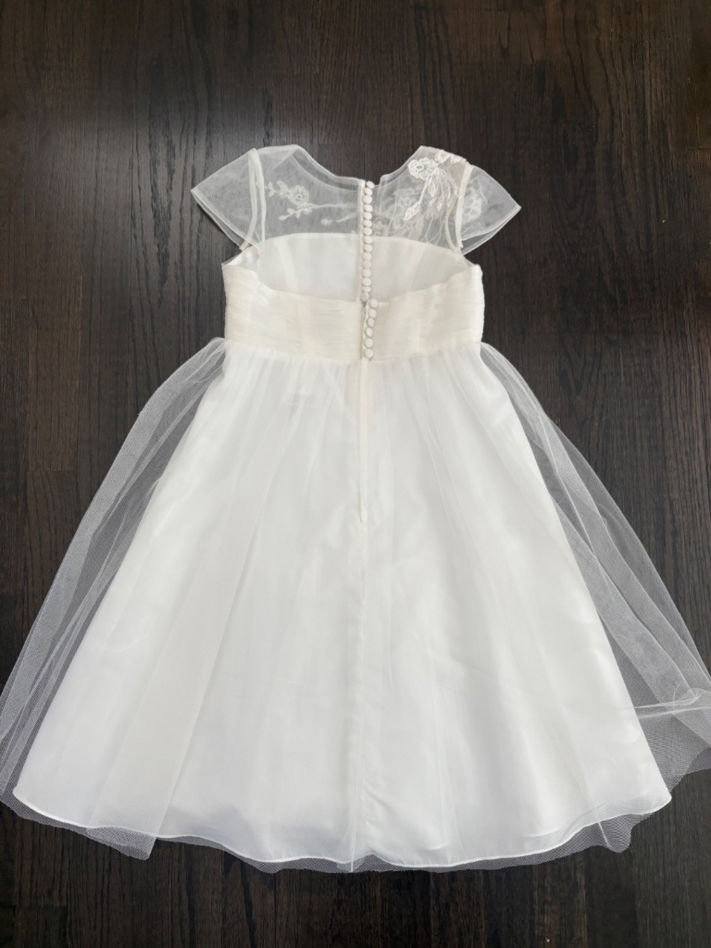 DAVID’S BRIDAL flower girl dress lace detail size 8 - Picture 2 of 8